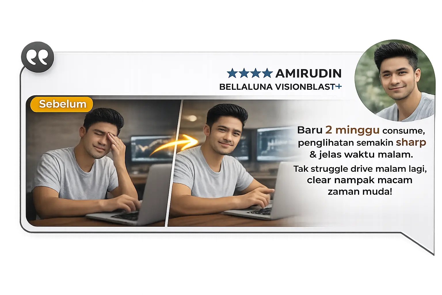 Testimoni Amirudin Bellaluna Vision Blast